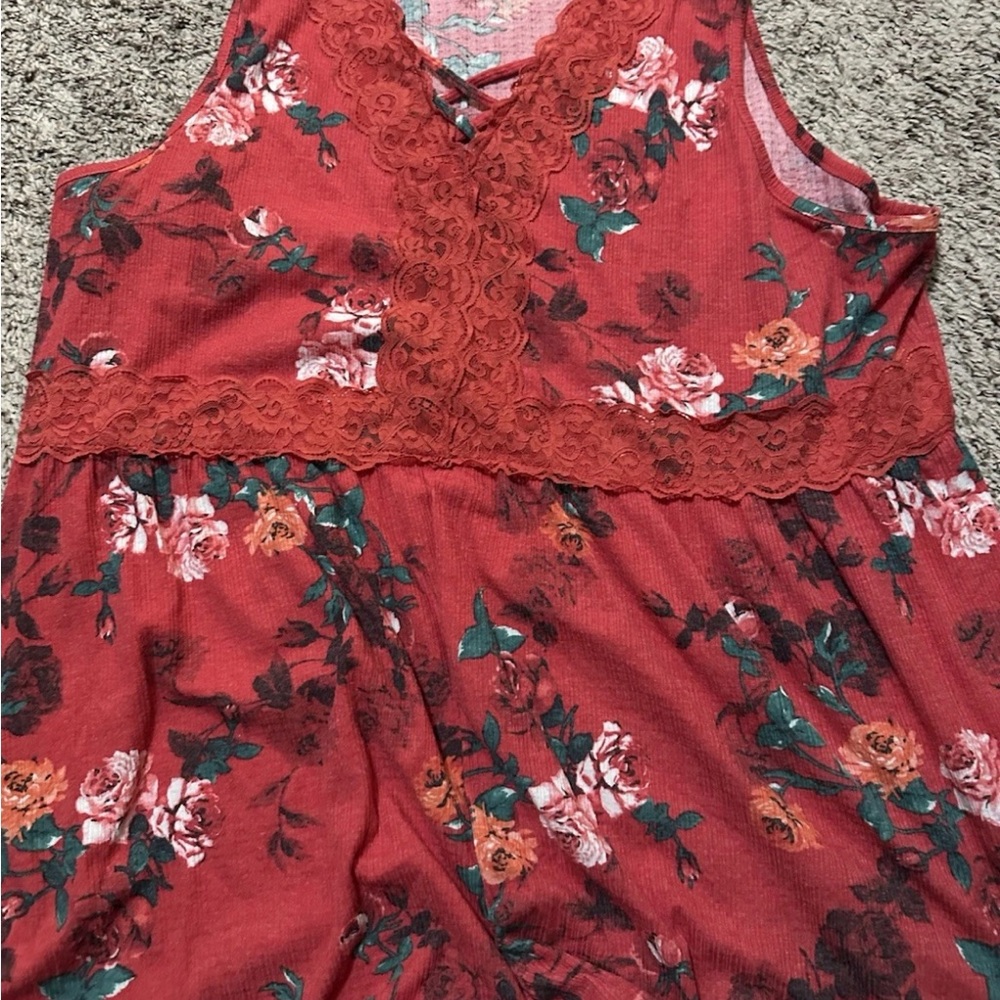 Torrid Pink Floral Lace Dress